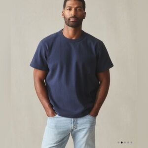 American Giant Mens Rib Short sleeve Tee cotton ribbed heavyweight tshirt navy